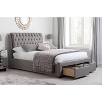 Valentino Fabric 2 Drawer Storage Bed, Grey, King Size