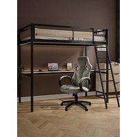 Xr Living Denver High Sleeper With Wireless Charging And App Controlled Led Lights - Single - Oak/Black