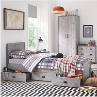 The Very Collection Jackson Single Storage Bed With Mattress Options (Buy And Save!) - Weathered Grey - Bed Frame With Standard Mattress
