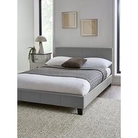 Very Home Marston Faux Leather Bed Frame With Mattress Options (Buy And Save!) - Grey -  - Fsc&Reg; Certified - Bed Frame With Memory Mattress