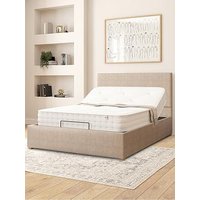 Aspire Garland Natural Linen Adjustable Bed And Mattress - King
