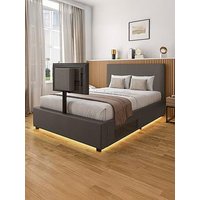 Xr Living Ava Upholstered Tv Bed With Under Bed Led Lighting