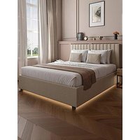 Xr Living Maisie Velvet Ottoman Bed With Under Frame Led Lights