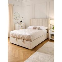 Very Home New Dakota Boucle Lift Up Ottoman Bed With Mattress Options (Buy & Save!) - Natural - Bed Frame Only