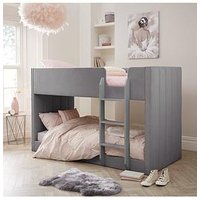 Very Home Panelled Velvet Bunk Bed With Mattress Options (Buy & Save!)
