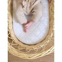 Clair De Lune Quilted Microfibre Wicker Moses Basket Mattress, White