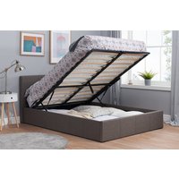 Berlin Grey Fabric Ottoman Bed, King Size