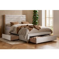 Arabella Grey Velvet Storage Bed, King Size
