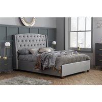 Balmoral Grey Velvet Fabric Bed, Double