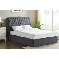 Athens Upholstered Storage Bed, Light Grey, Double