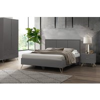 Arlo Grey Fabric Bed, Small Double