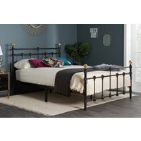 Atlas Metal Bed, Black, Single