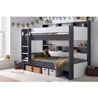 Ava Kids Storage Bunk Bed, White,